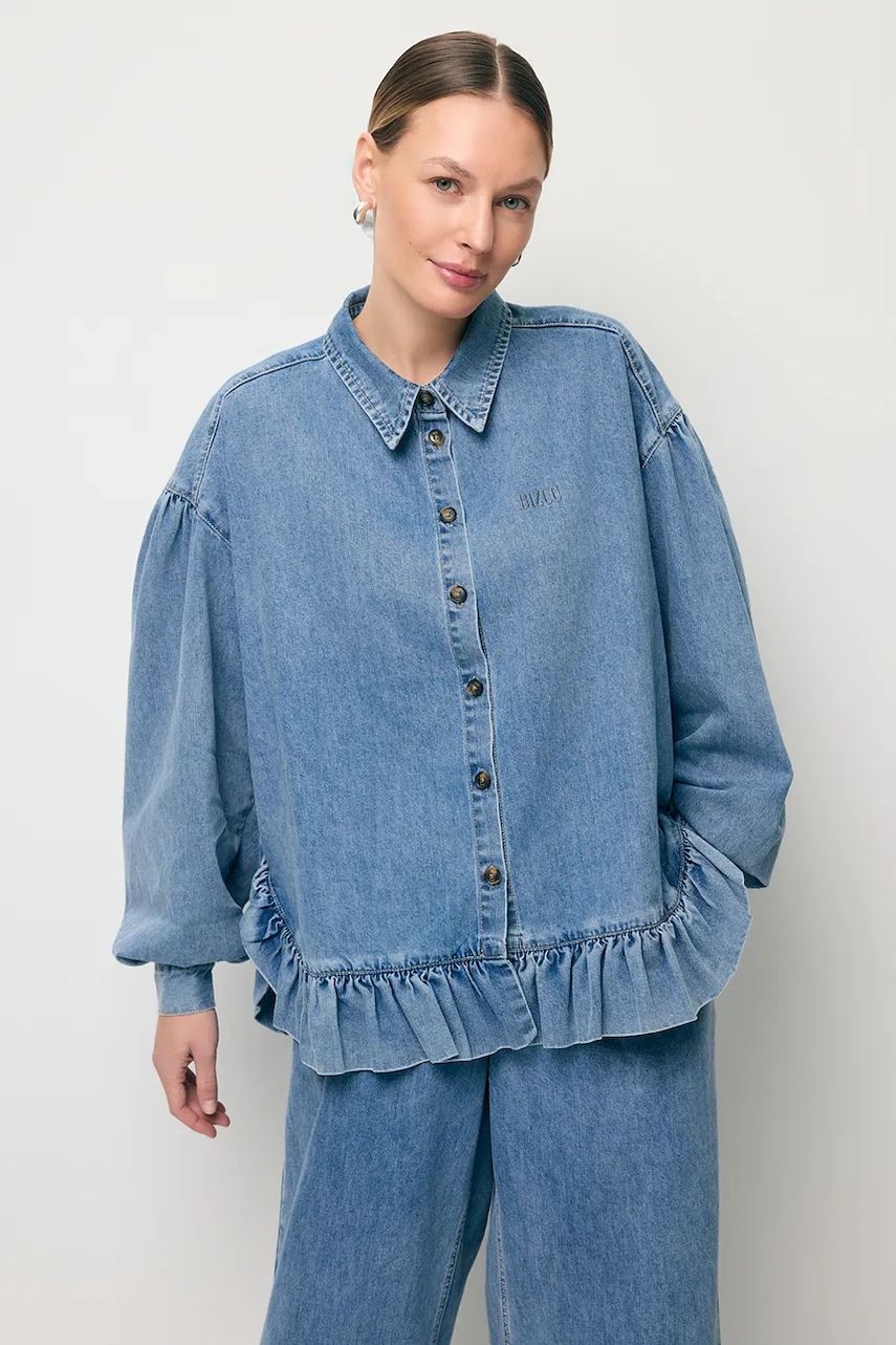 BIZUU cămașă pentru femei, din denim FALBI