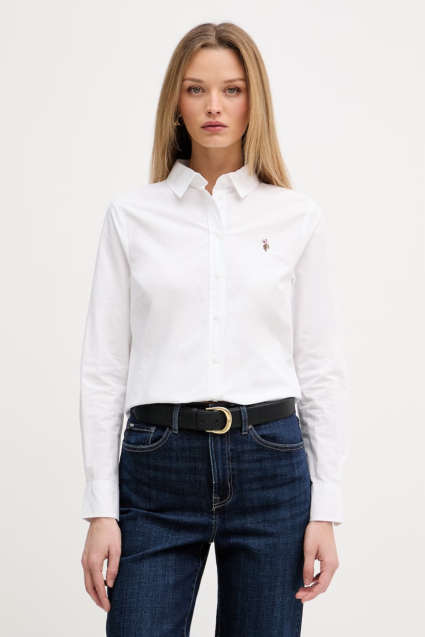 U.S. Polo Assn. πουκάμισο γυναικείο βαμβακερό Classic Fit Poplin