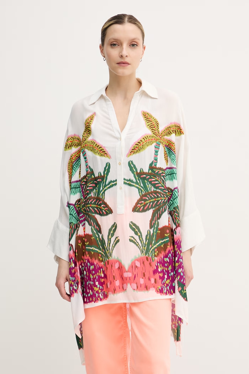 Lola Casademunt bluză tip cămașă femeiască din vâscoză