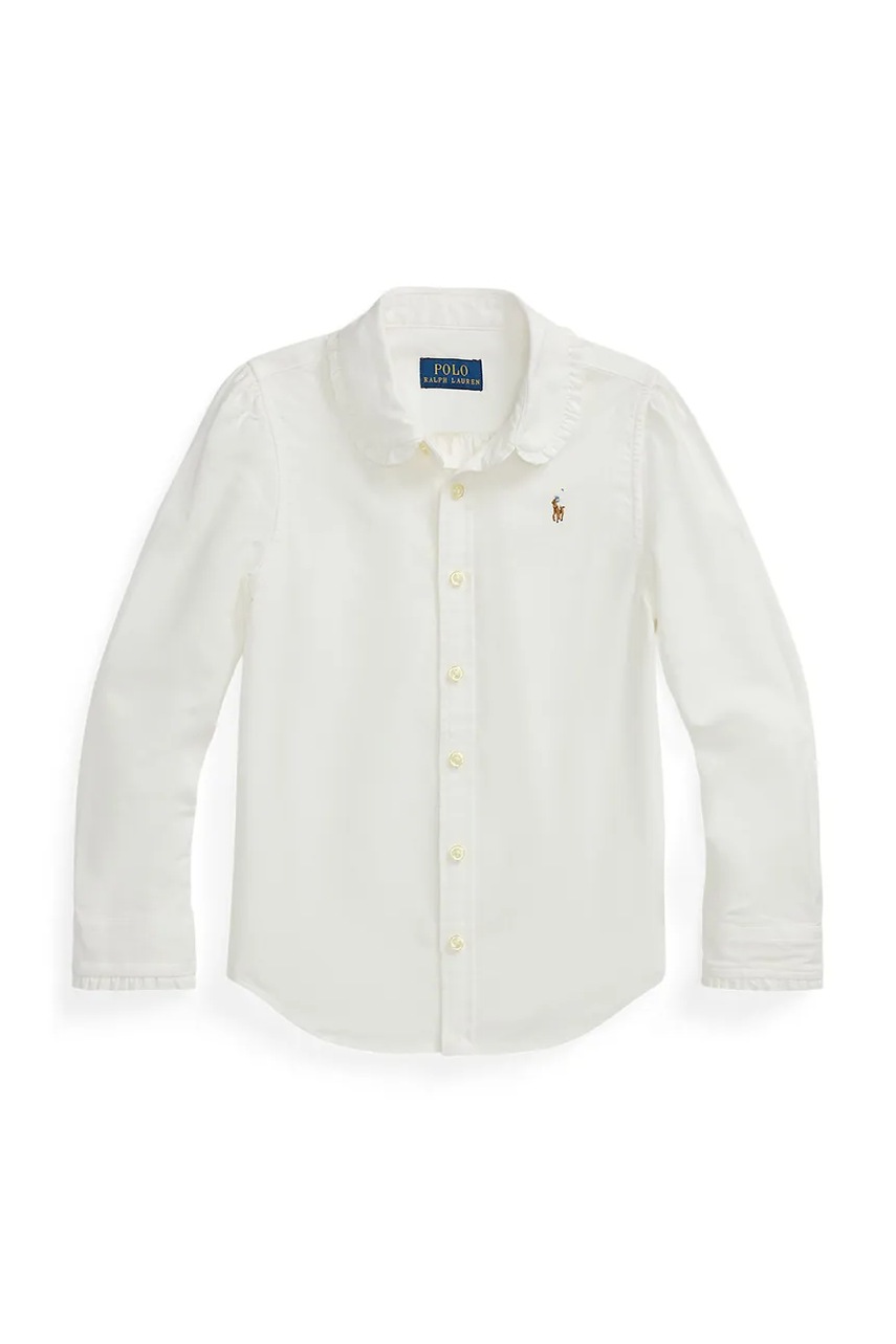 Levně Dětská bavlněná košile Polo Ralph Lauren bílá barva, 312929954004