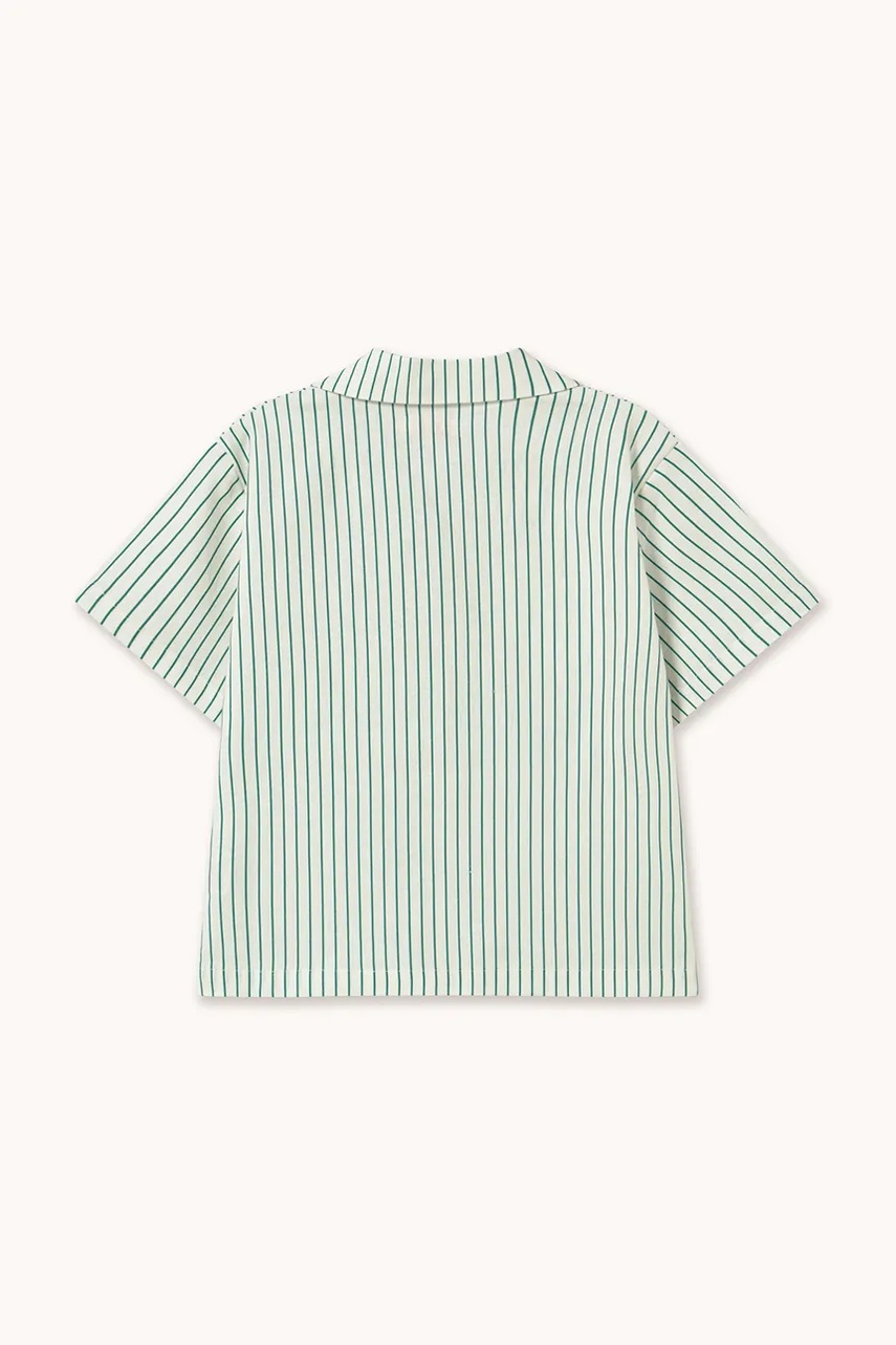 Detská košeľa s prímesou ľanu Tinycottons EMERALD STRIPES SHIRT
