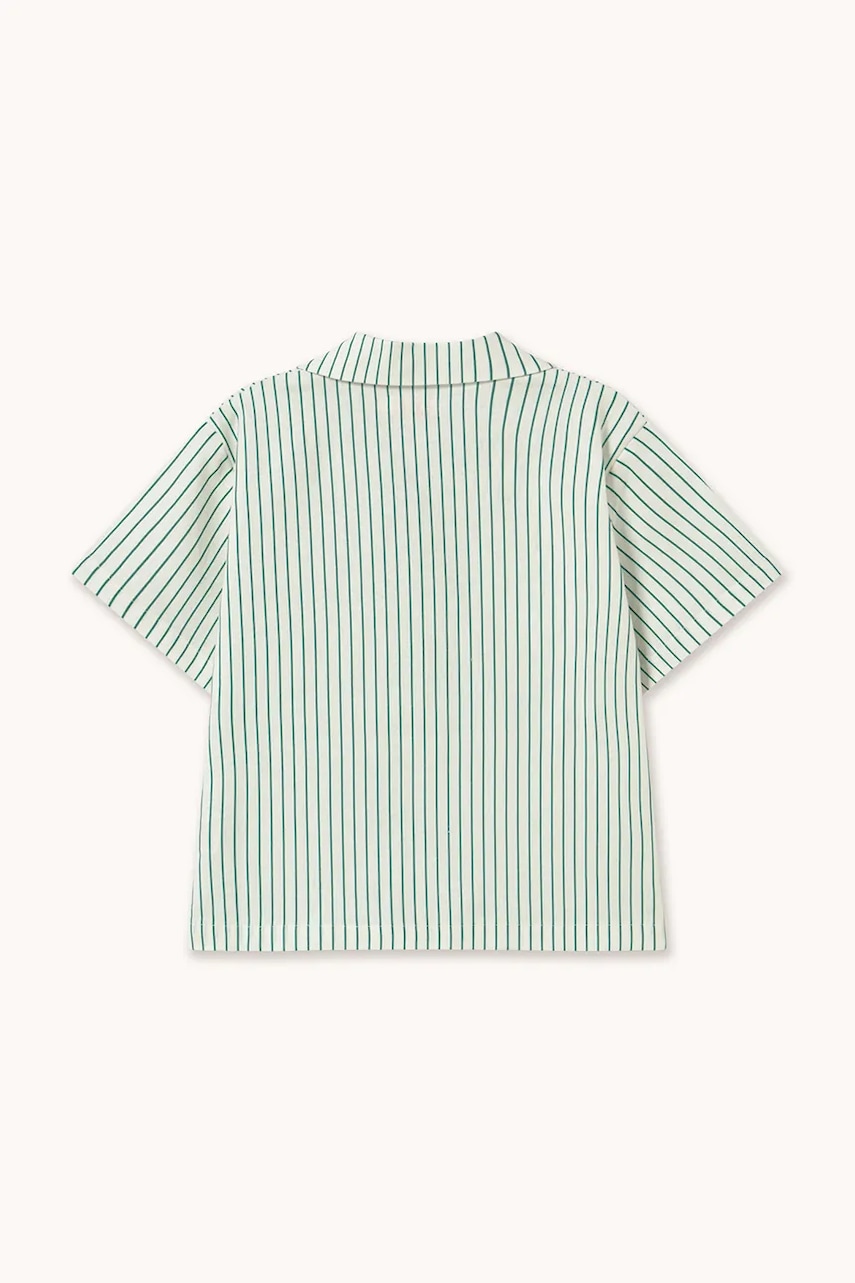 Detská košeľa s prímesou ľanu Tinycottons EMERALD STRIPES SHIRT