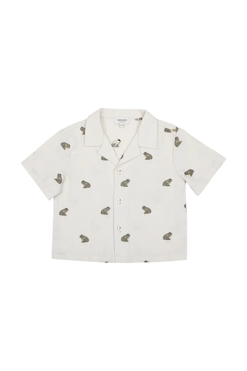 Детская рубашка с добавлением льна Donsje Deccie Shirt Frogs