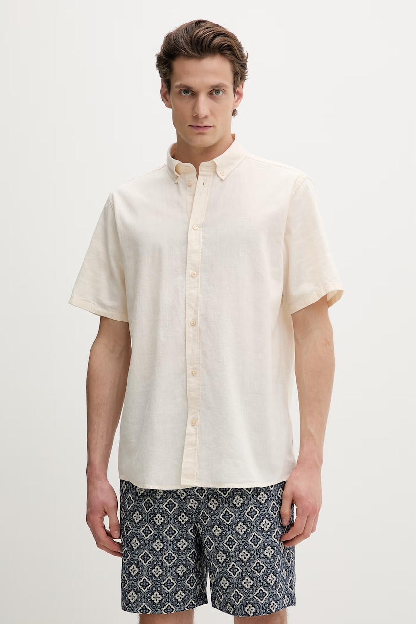 Les Deux πουκάμισο ανδρικό με λινό Konrad 1001381. μπεζ M,XL,XXL,L