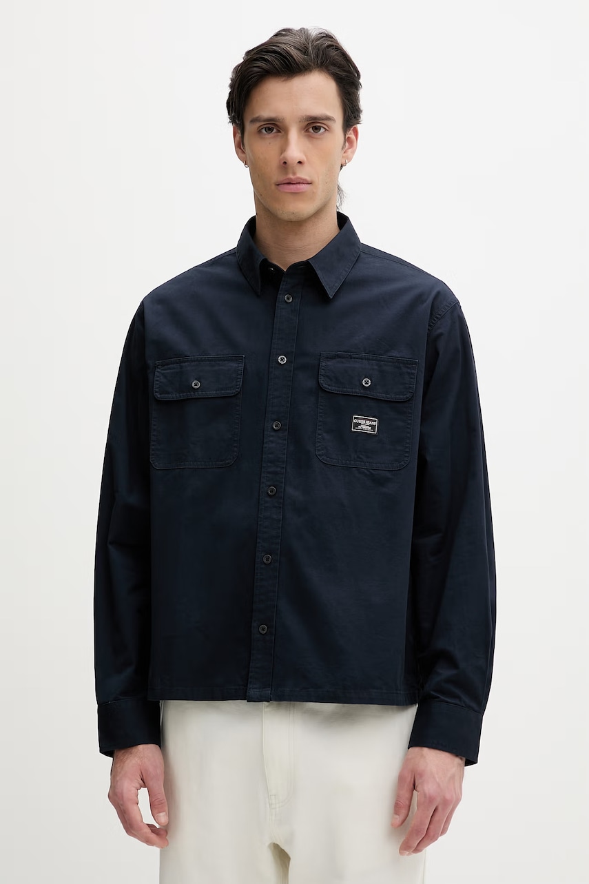 Guess Jeans Cămașă pentru bărbați de bumbac