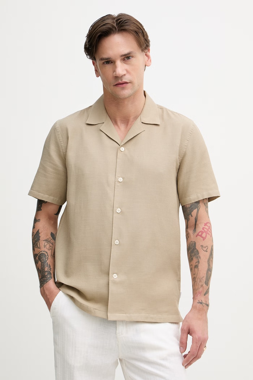 Lindbergh Πουκάμισο ανδρικό βαμβακερό