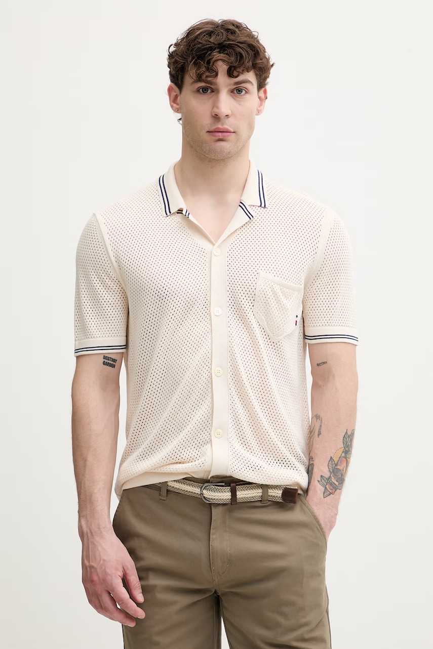 Tommy Hilfiger cămașă pentru bărbați, din vâscoză SUMMER