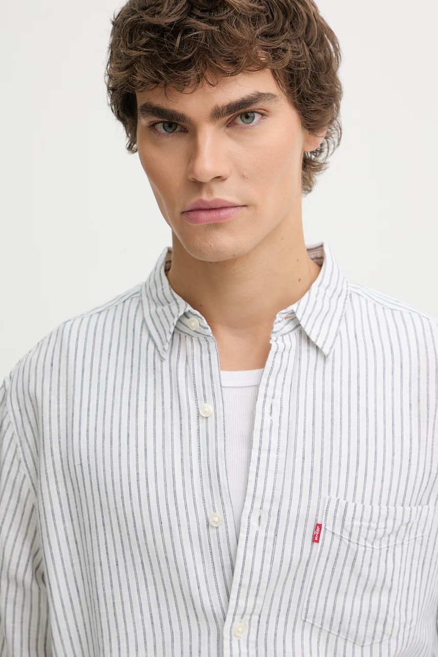 Košeľa s prímesou ľanu Levi's SUNSET 1 POCKET STANDARD