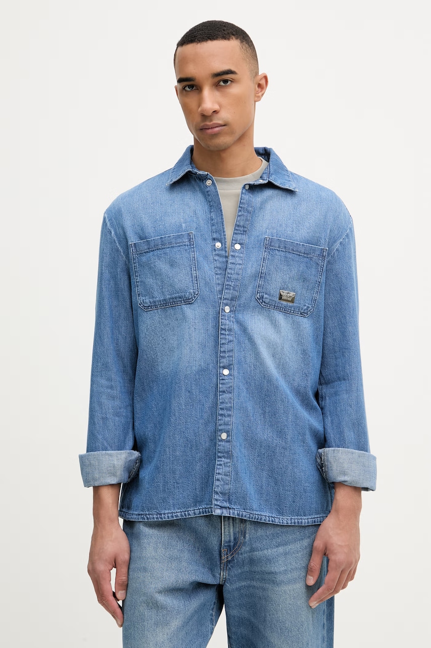 Karl Lagerfeld cămașă pentru bărbați, din denim