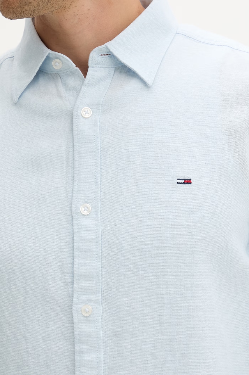 Tommy Jeans košeľa pánska s ľanom