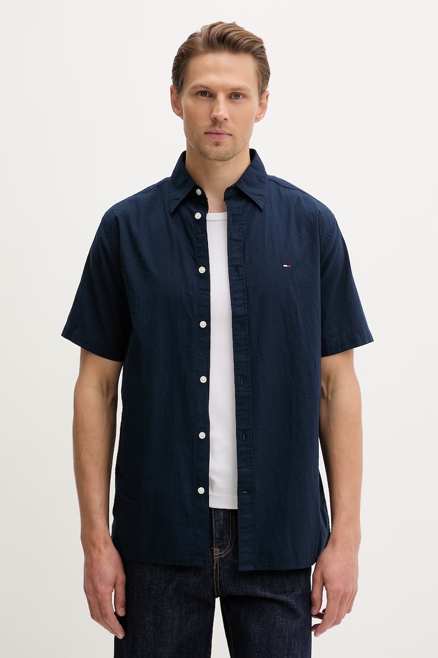 Tommy Jeans Πουκάμισο ανδρικό βαμβακερό με ελαστάν