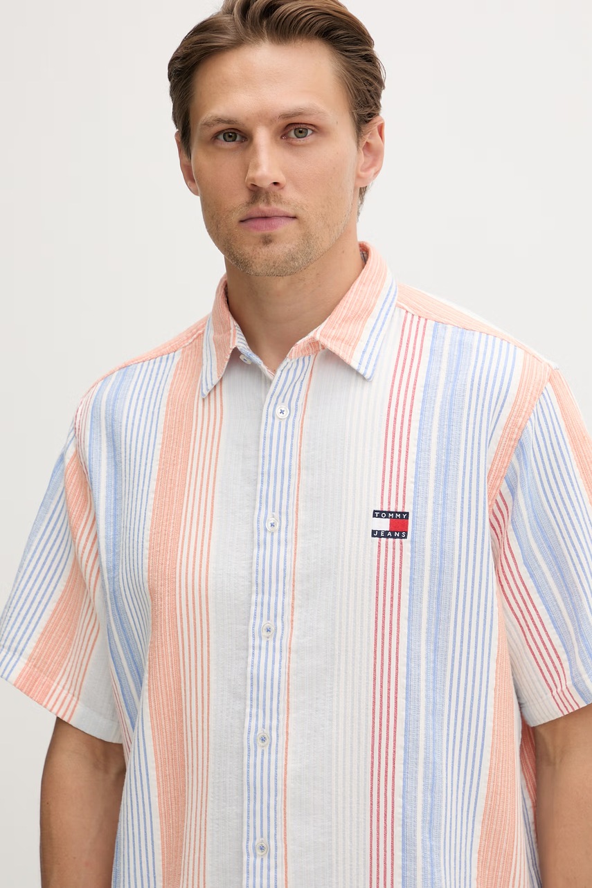 Tommy Jeans košeľa pánska bavlnená
