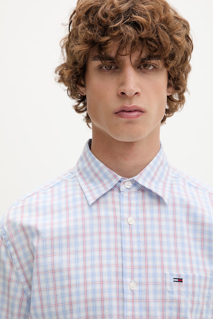 Tommy Jeans košeľa pánska bavlnená