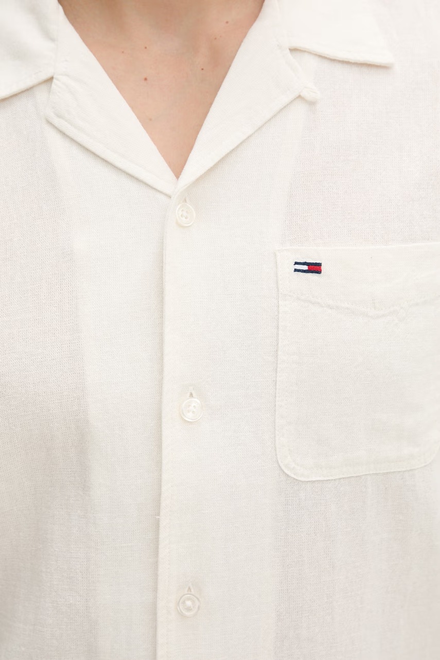 Tommy Jeans košeľa pánska s ľanom