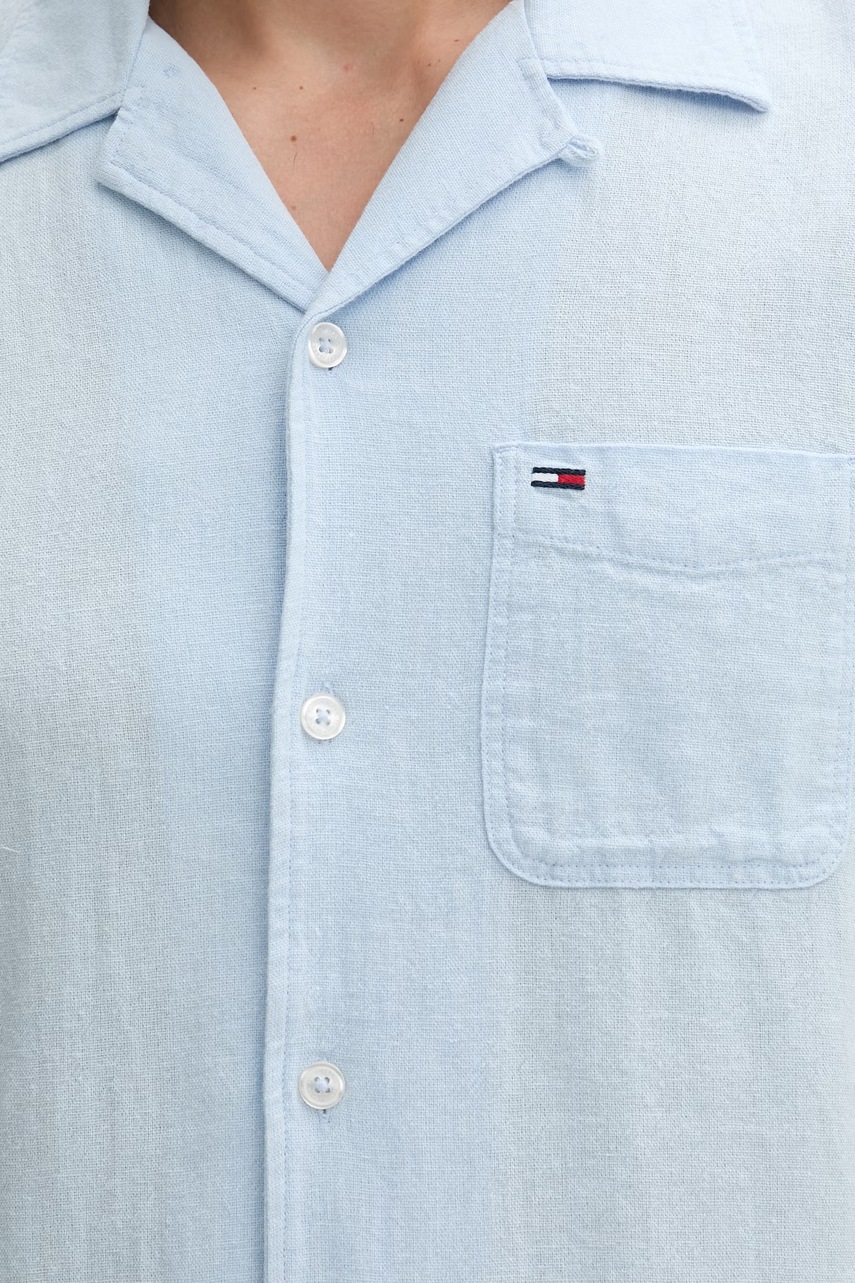 Tommy Jeans košeľa pánska s ľanom