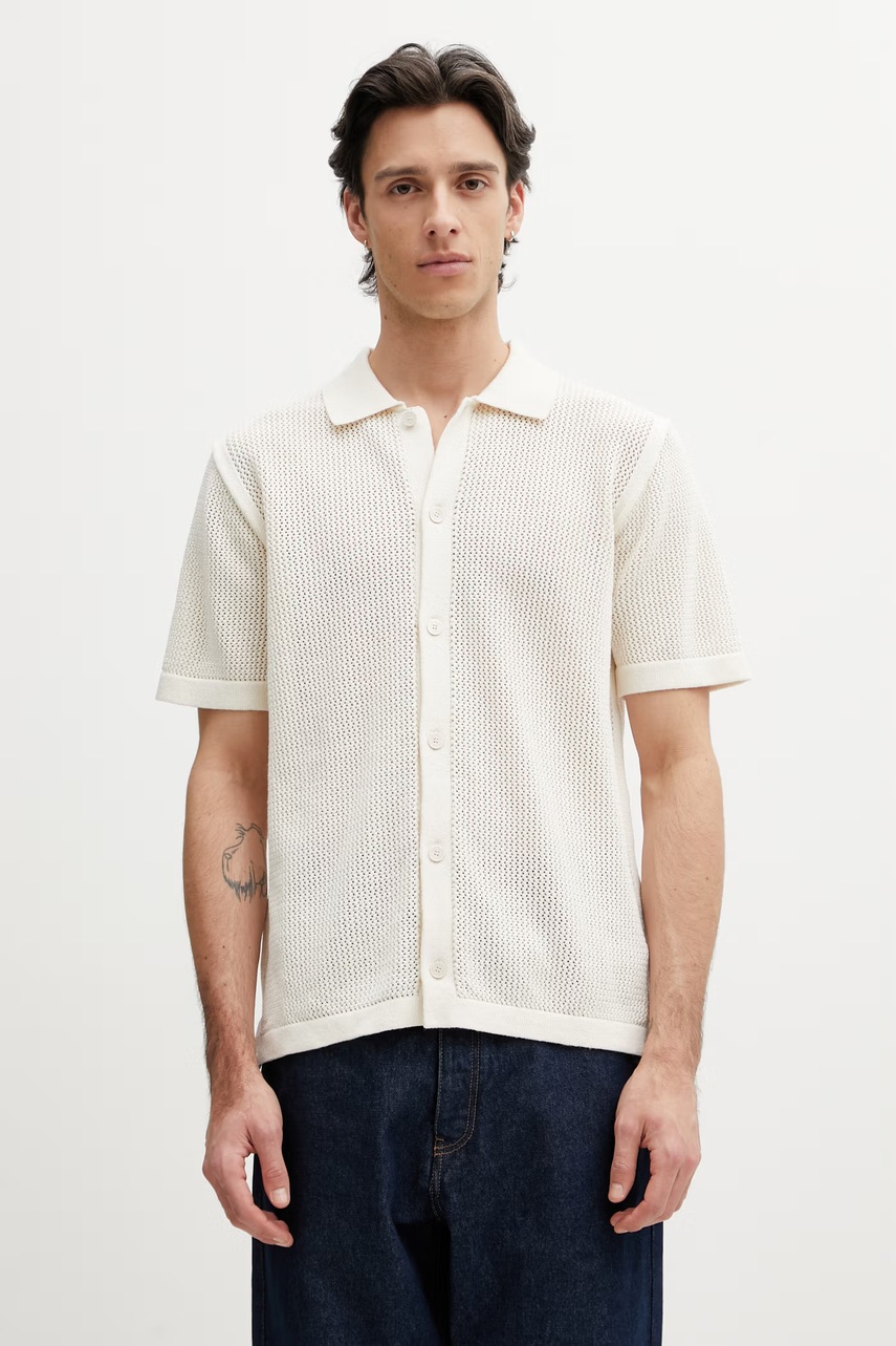 Maison Kitsuné polo swetrowe bawełniane męskie