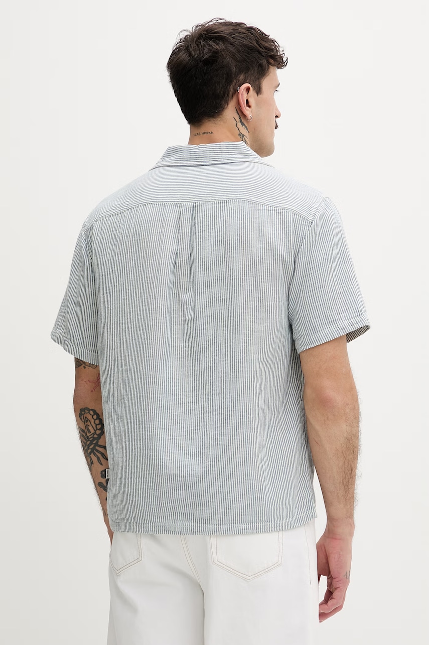 Guess Jeans košeľa pánska s prímesou ľanu