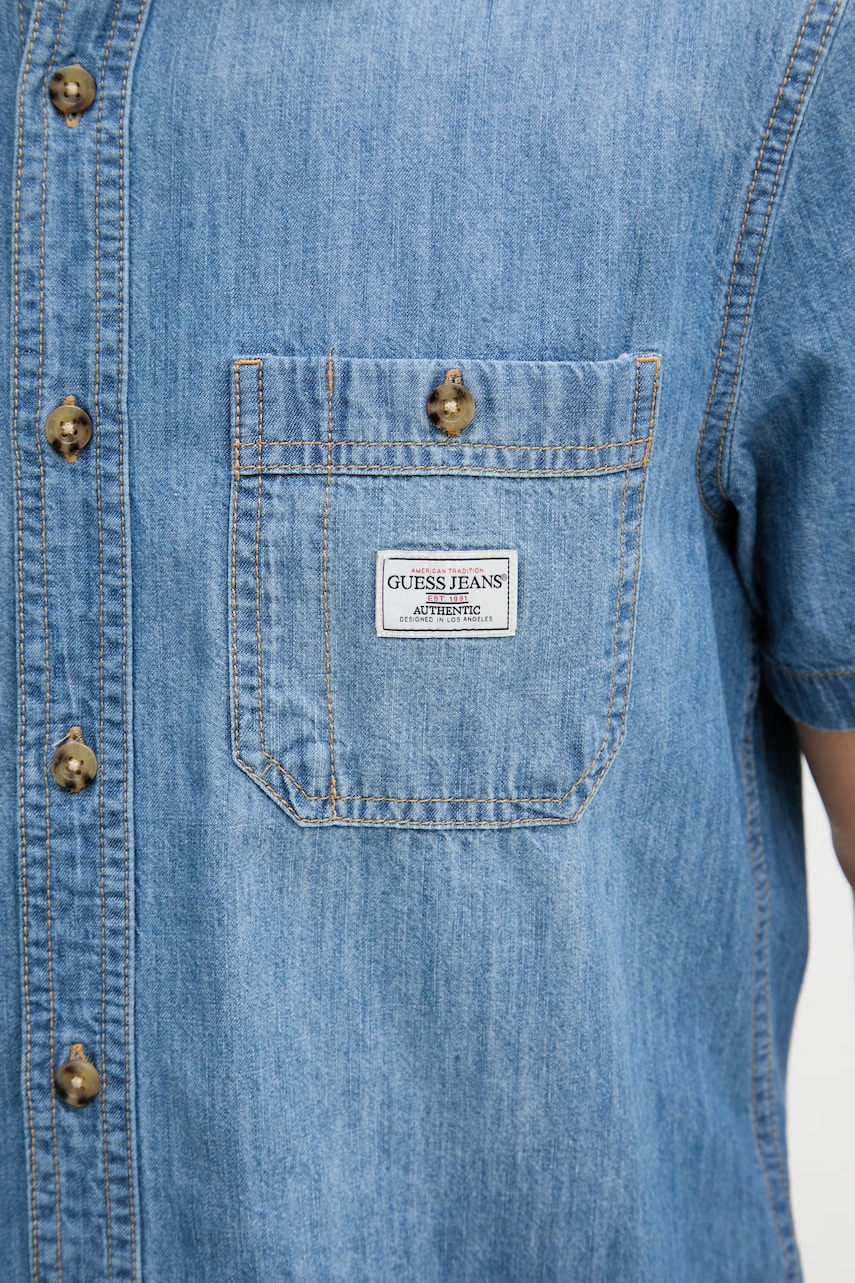 Guess Jeans košeľa pánska rifľová