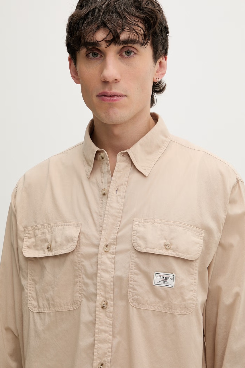 Guess Jeans safari košile pánská bavlněná (obrázek 4)
