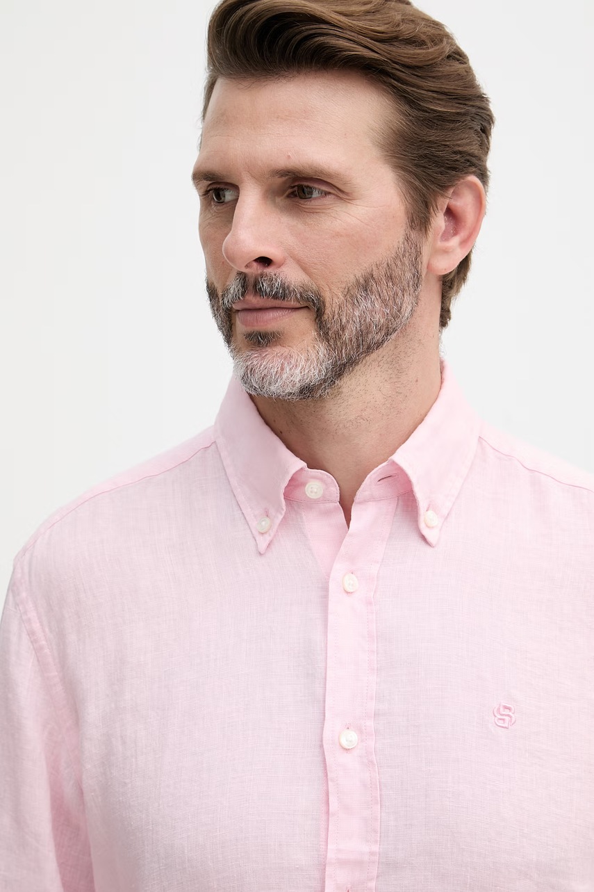 BOSS košile pánská lněná LIAM (obrázek 4)