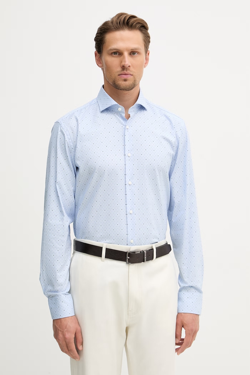 BOSS cămașă din bumbac cu elastan HANK