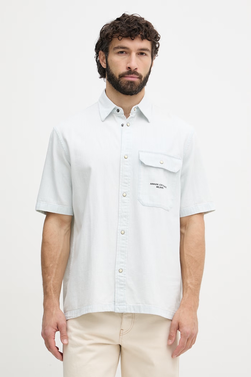Armani Exchange cămașă pentru bărbați, din bumbac