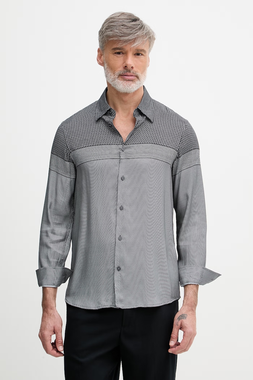 Armani Exchange Cămașă bărbătească din vâscoză