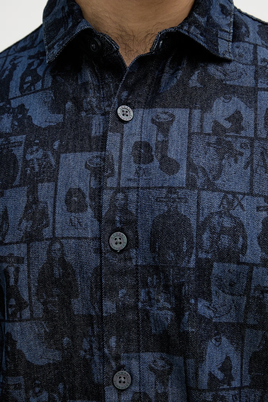 Armani Exchange košeľa pánska rifľová