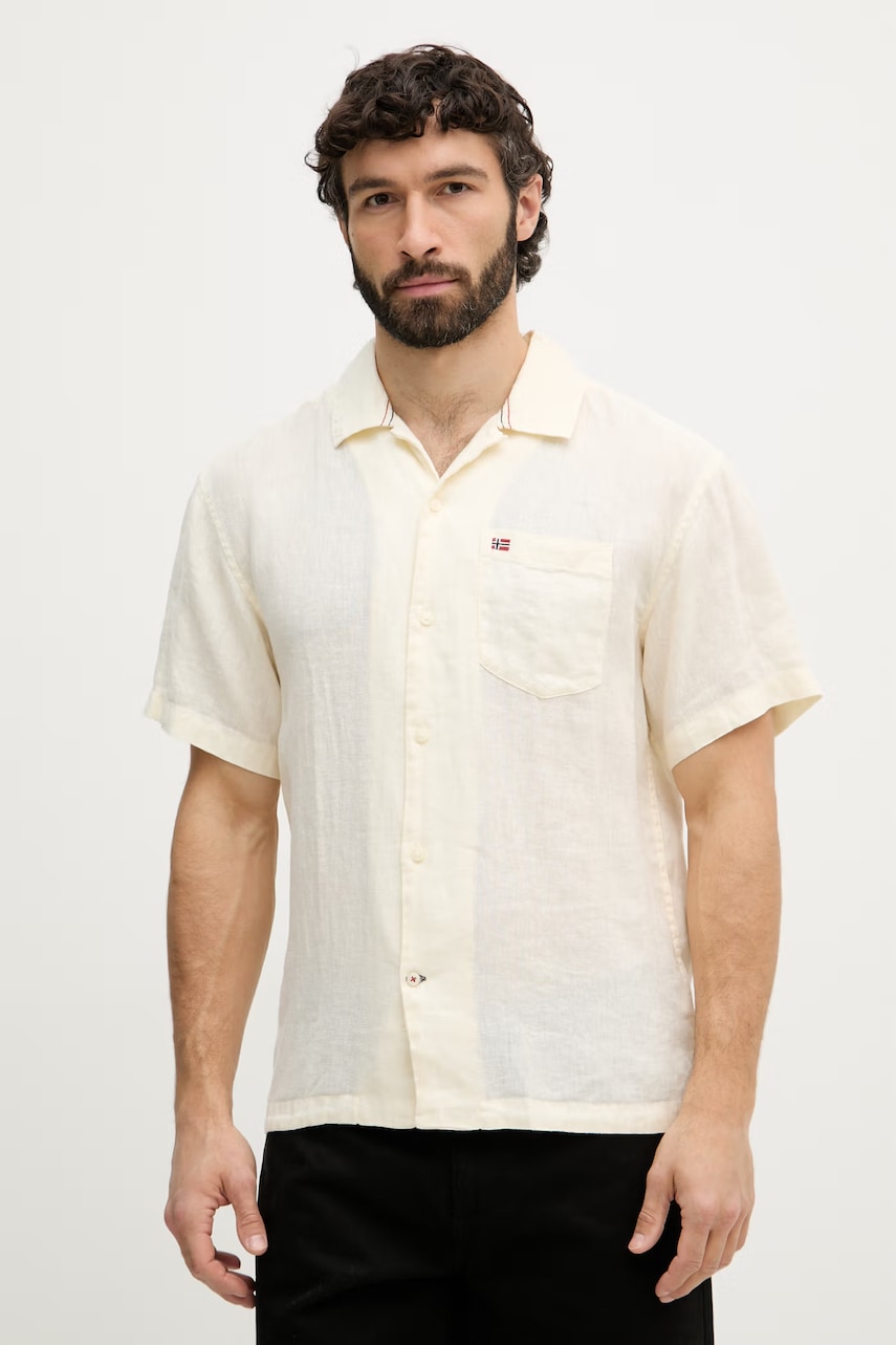 Napapijri cămașă pentru bărbați, din in