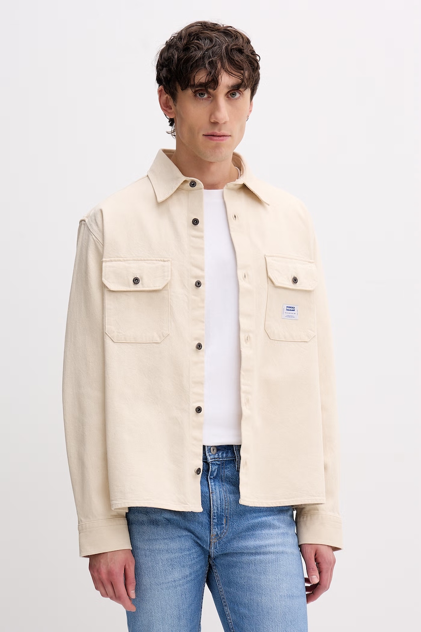 HUGO Blue cămașă pentru bărbați, din denim Ekynone