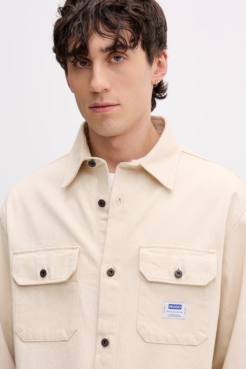 HUGO Blue košile pánská džínová Ekynone (obrázek 4)