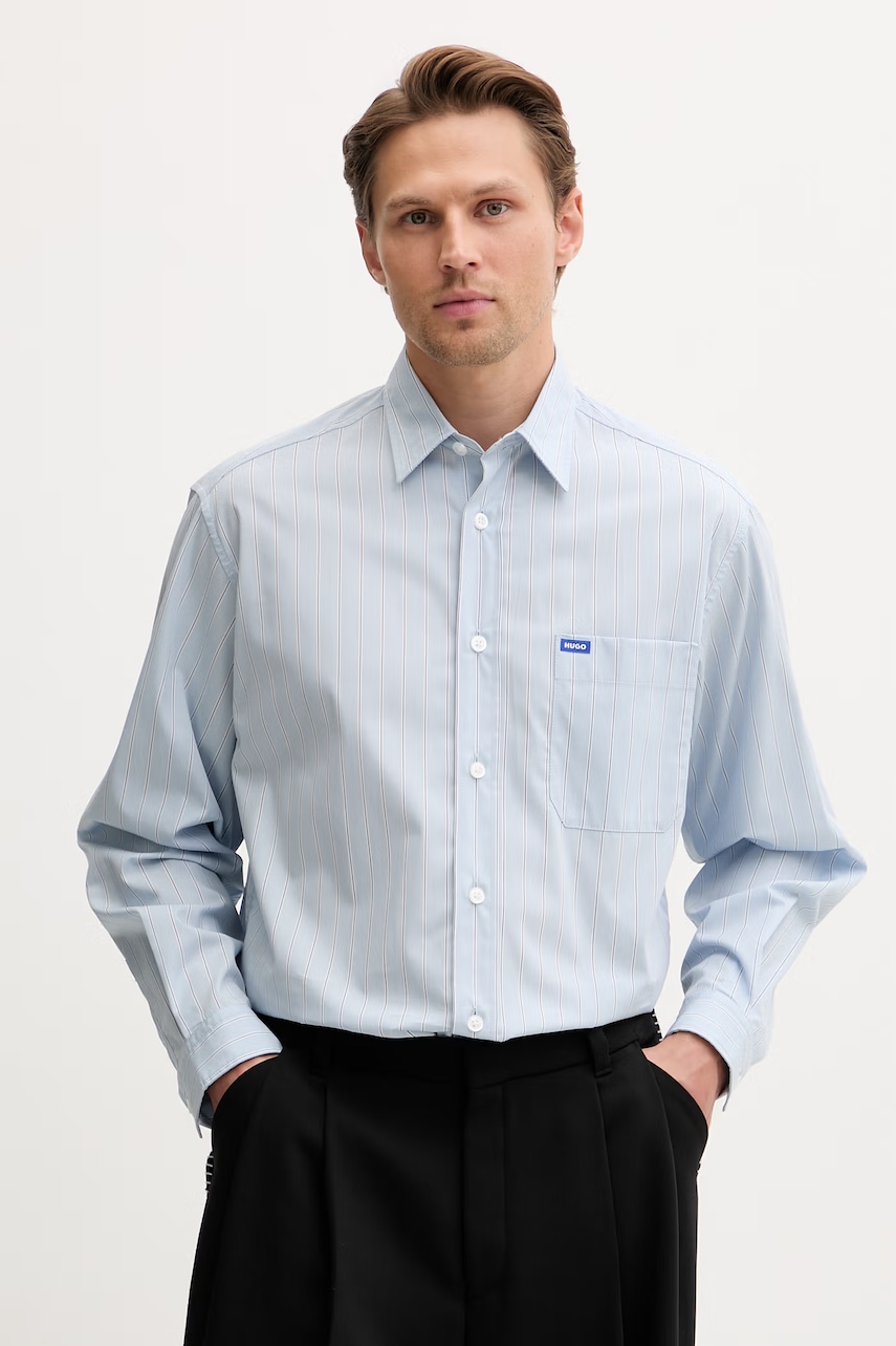 HUGO Blue cămașă pentru bărbați, din bumbac Ebalto