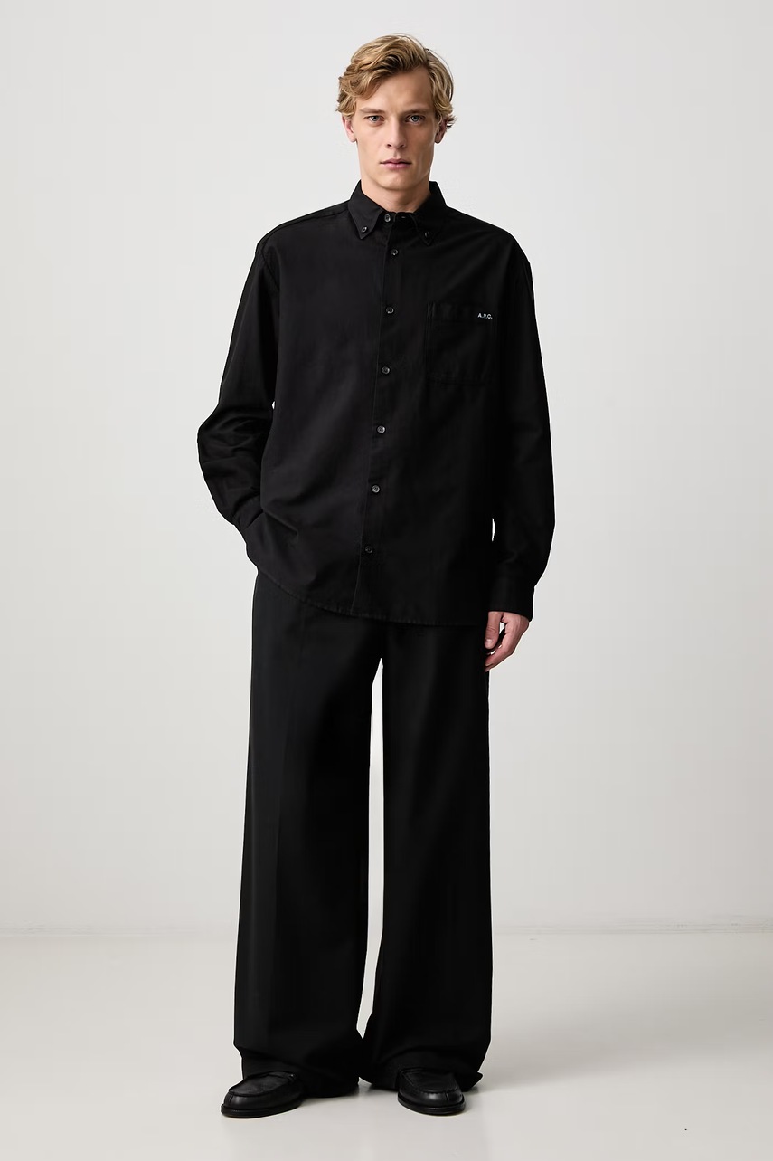 A.P.C.  риза мъжка от памук Mateo Logo