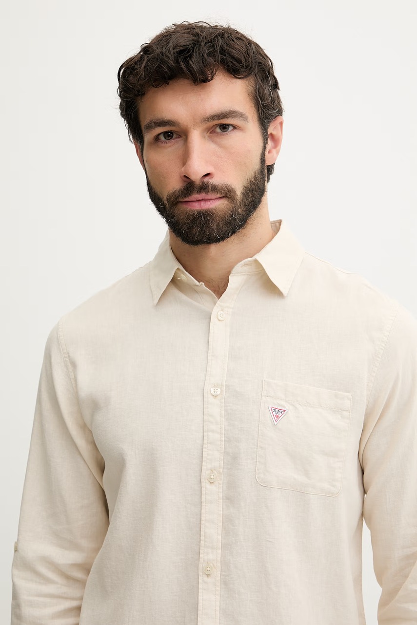 Guess košile pánská lněná (obrázek 4)