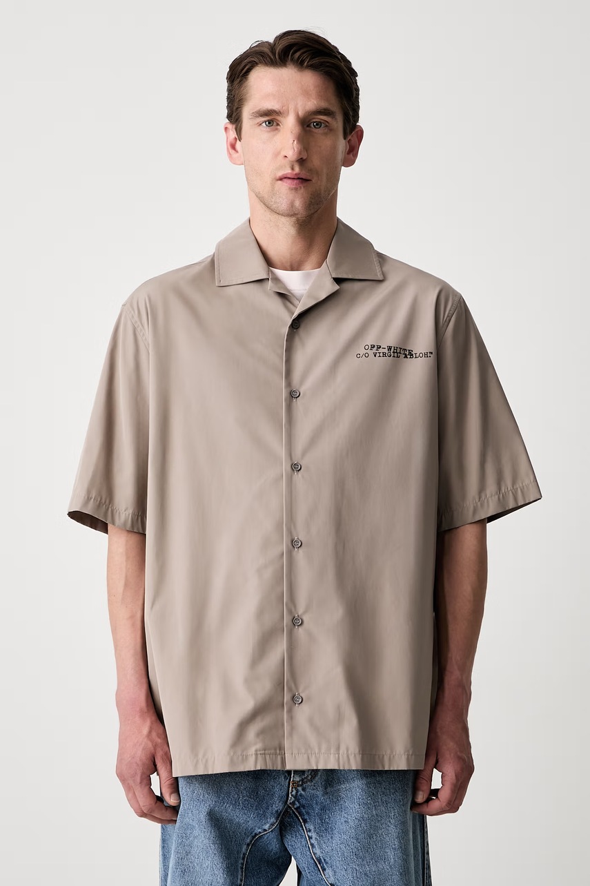 Off-White Script Arrow koszula bawełniana męska (zdjęcie 3)