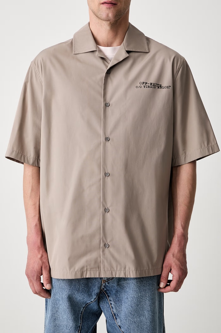 Off-White Script Arrow koszula bawełniana męska (zdjęcie 4)