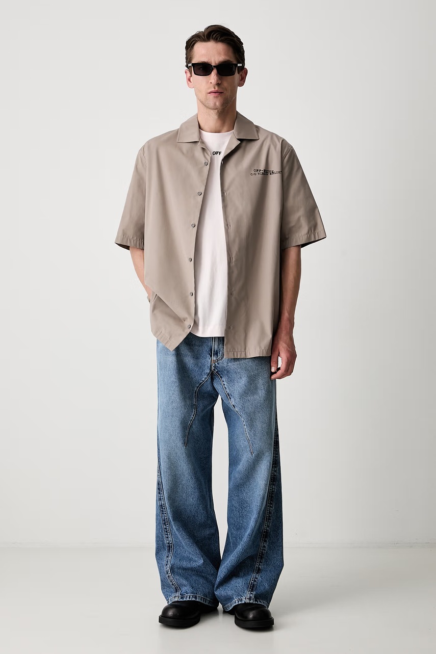 Off-White Script Arrow koszula bawełniana męska (zdjęcie 6)
