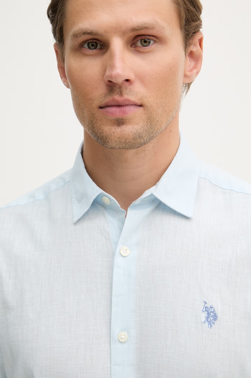 U.S. Polo Assn. košeľa pánska s bavlnou LINEN BLEND LS