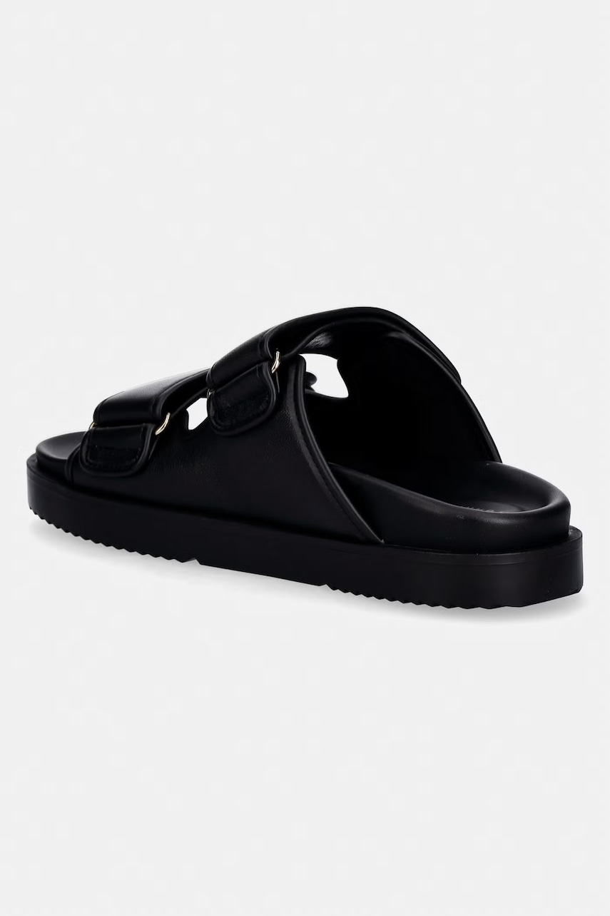 Tommy Hilfiger pantofle dámské kožené DOUBLE STRAP LEATHER SANDAL