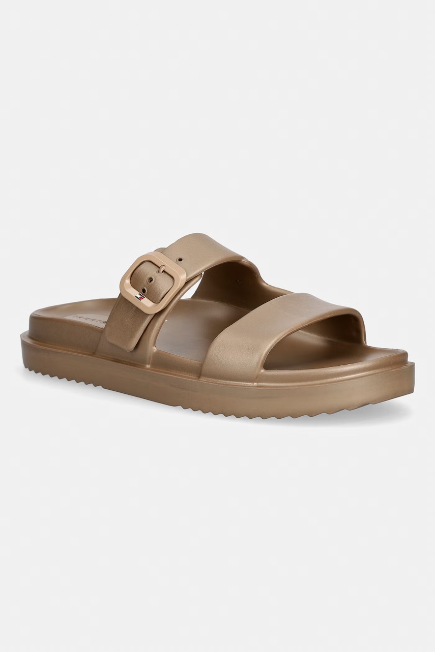 Levně Tommy Hilfiger pantofle dámské TH DOUBLE STRAP SANDAL PEARL