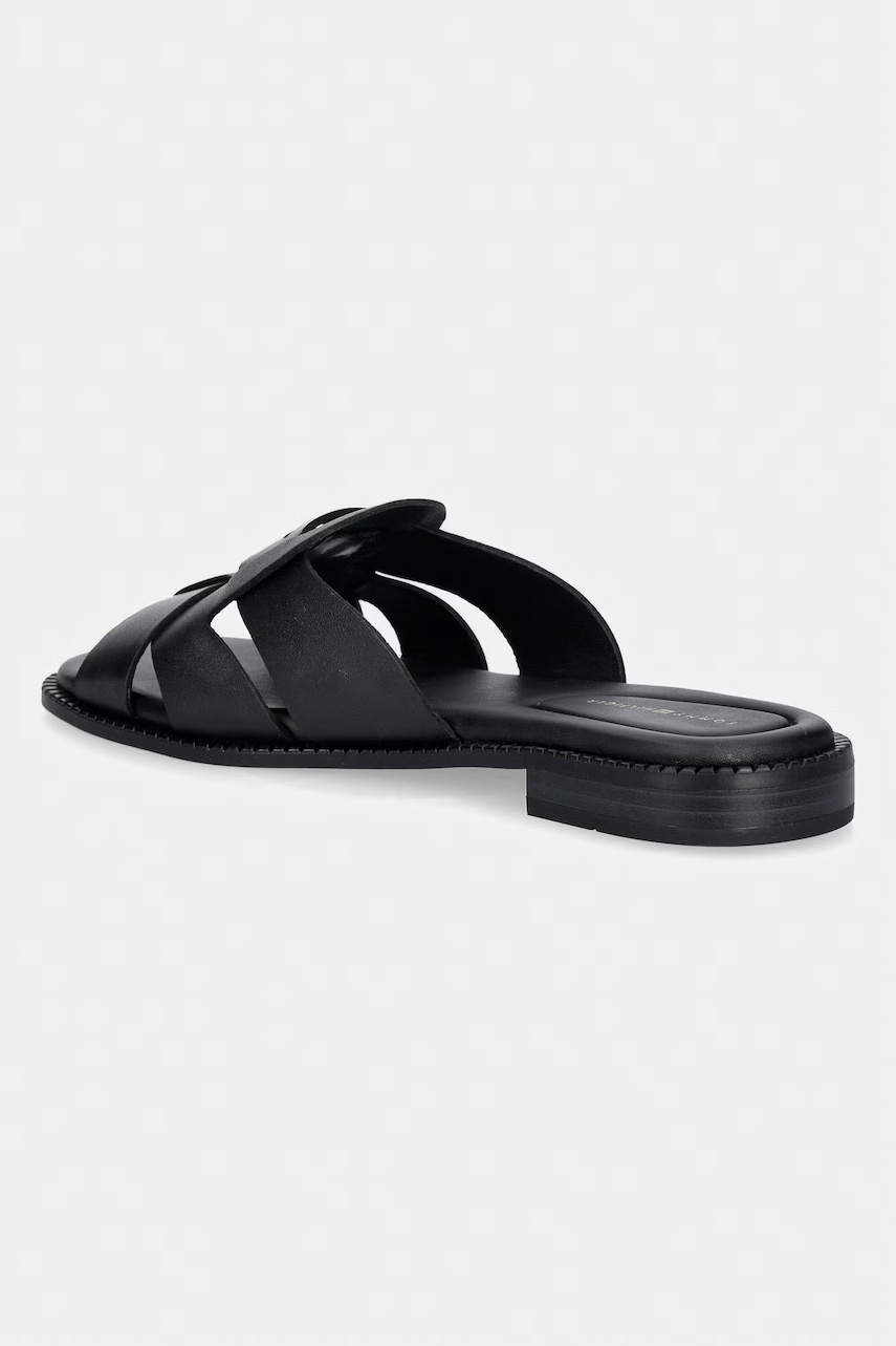 Tommy Hilfiger šľapky dámske kožené COIN LEATHER SANDAL
