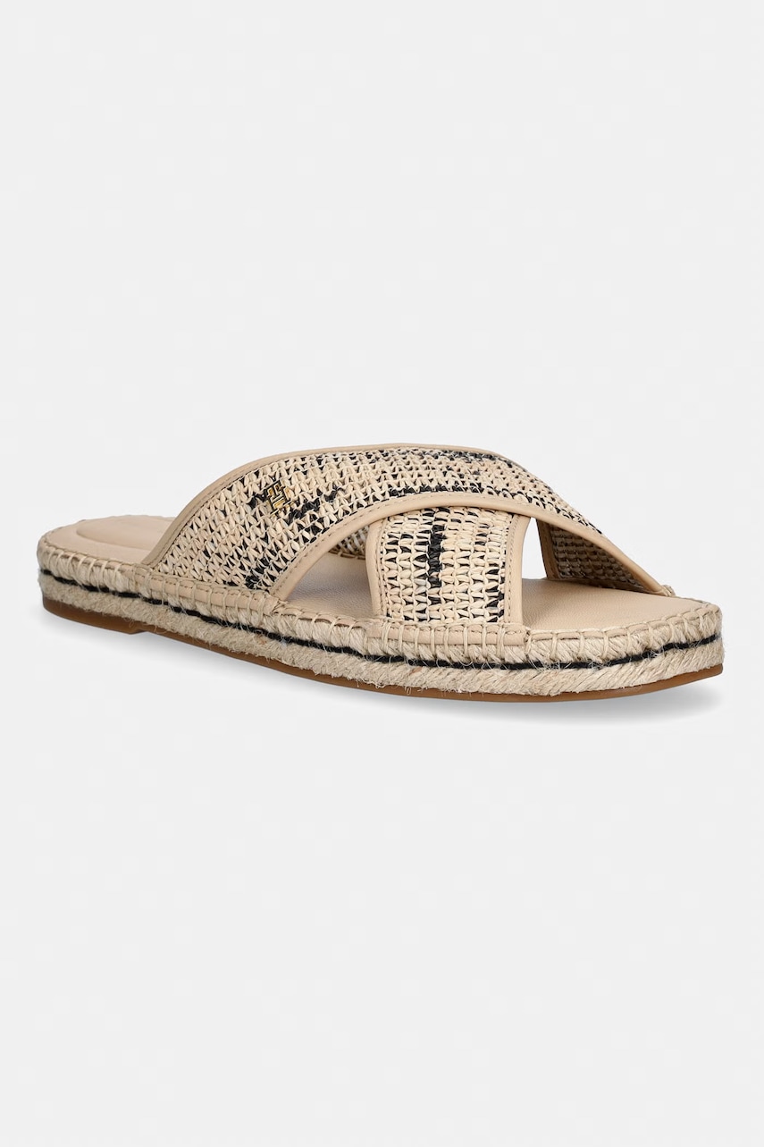Levně Tommy Hilfiger pantofle dámské ESPADRILLE MULE SANDAL RAFFIA