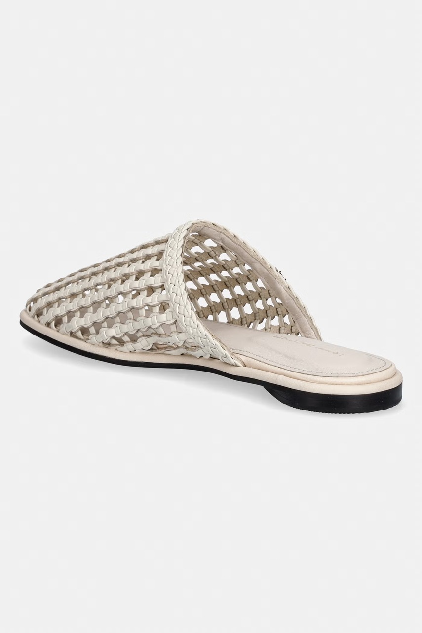 Tommy Hilfiger šľapky dámske HILFIGER LEATHER MIX FLAT MULE