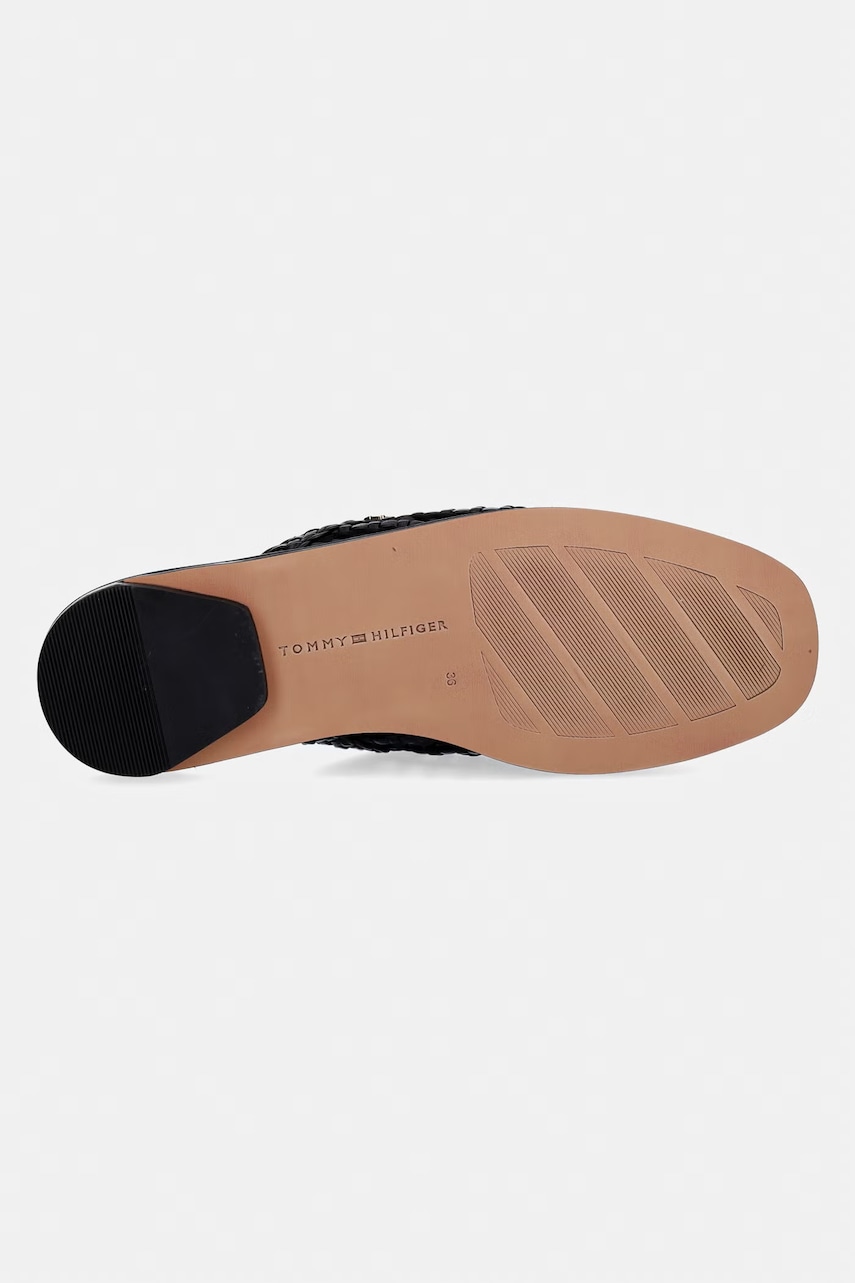 Tommy Hilfiger šľapky dámske HILFIGER LEATHER MIX FLAT MULE