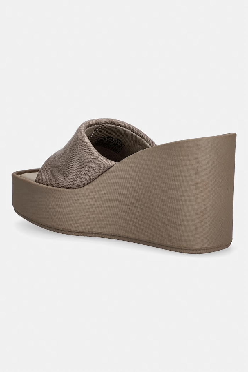 Calvin Klein šľapky na platforme po celej dĺžke dámske WEDGE 70 SNDL CANV MG
