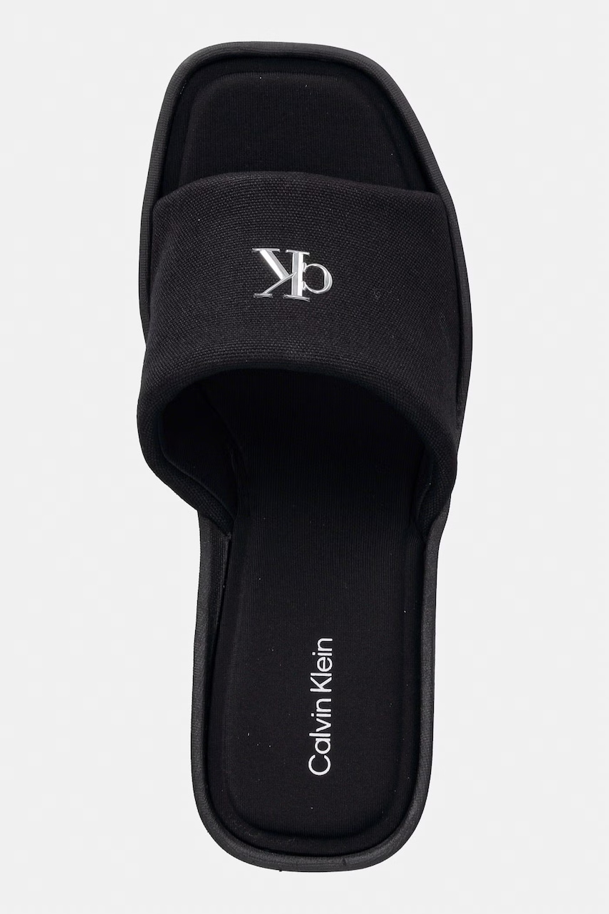 Calvin Klein šľapky na platforme po celej dĺžke dámske WEDGE 70 SNDL CANV MG