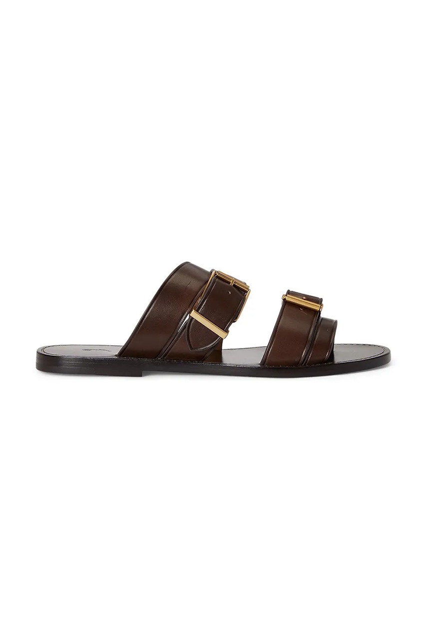 Levně Kožené žabky Polo Ralph Lauren Bkle Slide