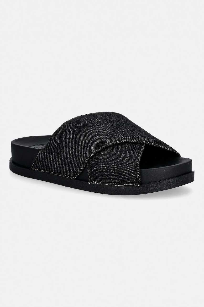 Tommy Jeans papuci TJW COMFORT SLIDES WASHED DENIM