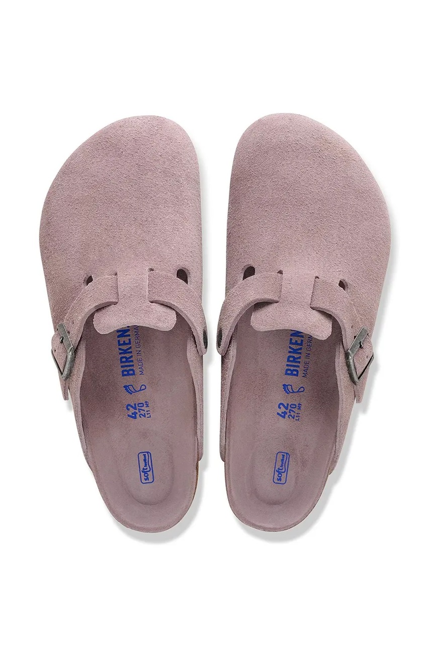 Birkenstock šľapky mules dámske semišové Boston
