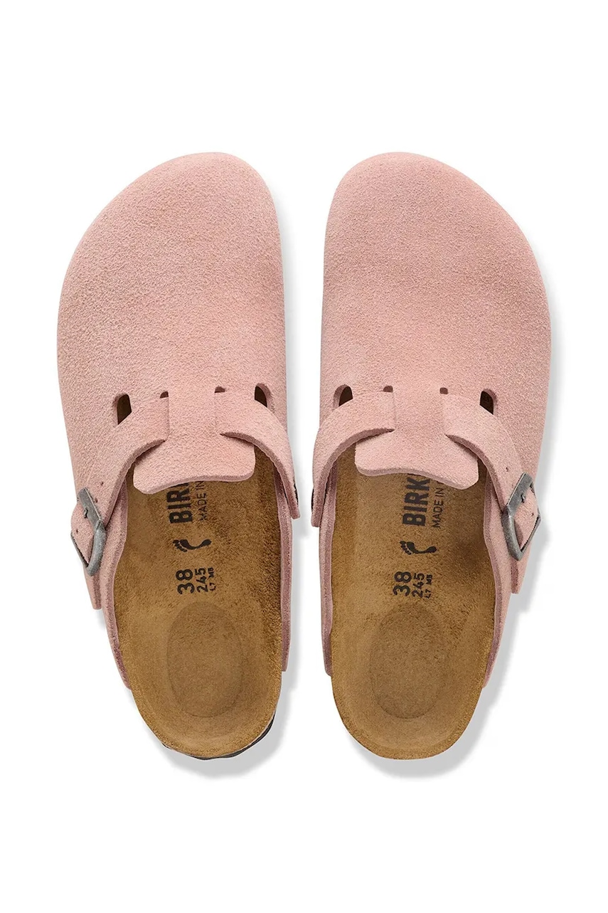 Birkenstock šľapky mules dámske semišové Boston
